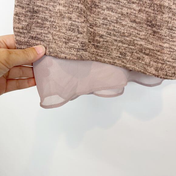 LOGO by Lori Goldstein Womens Sweater Knit Vest Knit Top Set XS Mauve Brown - Picture 4 of 5